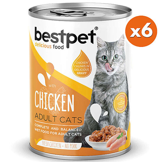 Bestpet Gravy Parça Tavuk Etli Kedi Konservesi 400 Gr x 6 Adet - 2