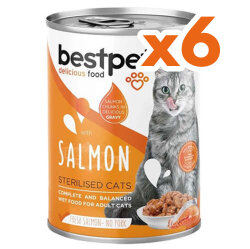 Bestpet Gravy Sterilised Parça Somonlu Kısırlaştırılmış Kedi Konservesi 400 Gr x 6 Adet - 2