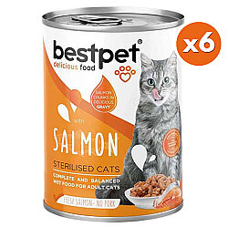 Bestpet Gravy Sterilised Parça Somonlu Kısırlaştırılmış Kedi Konservesi 400 Gr x 6 Adet - 2