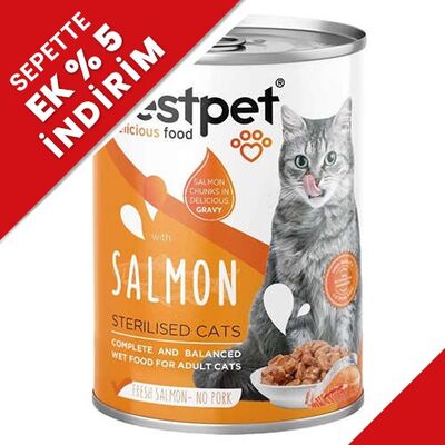 Bestpet Gravy Sterilised Parça Somonlu Kısır Kedi Konservesi 400 Gr