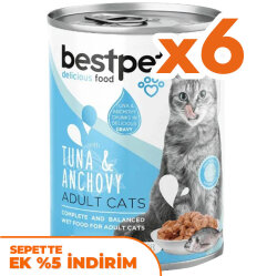 Bestpet Gravy Tuna Anchovy Parça Ton ve Hamsili Kedi Konservesi 400 Gr x 6 Adet - Bestpet