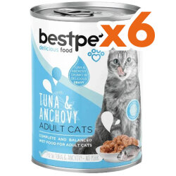 Bestpet Gravy Tuna Anchovy Parça Ton ve Hamsili Kedi Konservesi 400 Gr x 6 Adet - 2