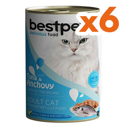 Bestpet - Bestpet Gravy Tuna Anchovy Parça Ton ve Hamsili Kedi Konservesi 400 Gr x 6 Adet