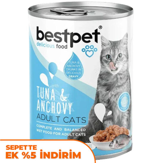 Bestpet Gravy Tuna Anchovy Parça Ton ve Hamsili Kedi Konservesi 400 Gr - 1