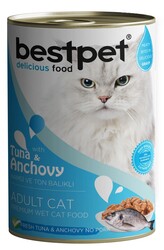 Bestpet - Bestpet Gravy Tuna Anchovy Parça Ton ve Hamsili Kedi Konservesi 400 Gr