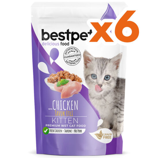 Bestpet Pouch Jelly Kitten Tavuk Etli Yavru Kedi Yaş Maması 85 Gr x 6 Adet - 2