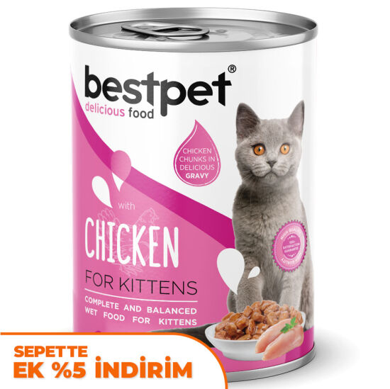 Bestpet Gravy Kitten Parça Tavuk Etli Yavru Kedi Konservesi 400 Gr - 1