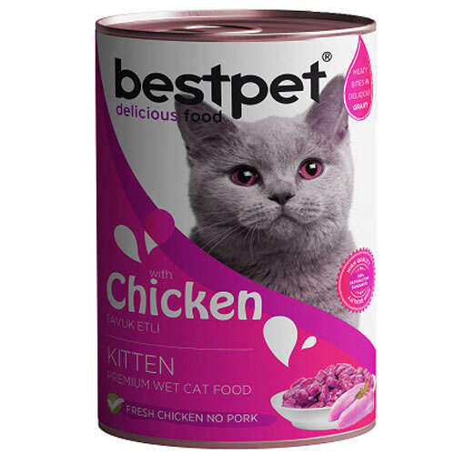 Bestpet Kitten Tavuk Etli Parca Etli Ve Joleli Yavru Kedi Konservesi 400 Gr Kedi Yas Mamalari Bestpet