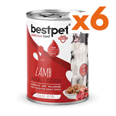 Bestpet Kuzu Etli Parça Etli ve Jöleli Köpek Konservesi 400 Gr x 6 Adet