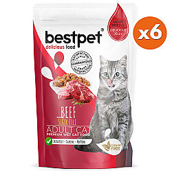 Bestpet Pouch Jelly Biftek Etli Kedi Yaş Maması 85 Gr x 6 Adet - 2