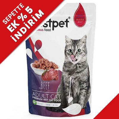 Bestpet Pouch Jelly Biftek Etli Kedi Yaş Maması 85 Gr