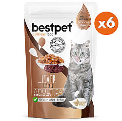Bestpet Pouch Jelly Ciğerli Kedi Yaş Maması 85 Gr x 6 Adet - 2