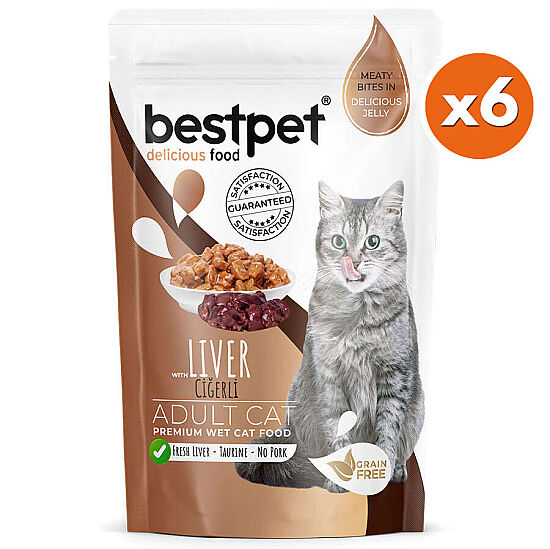 Bestpet Pouch Jelly Ciğerli Kedi Yaş Maması 85 Gr x 6 Adet - 2