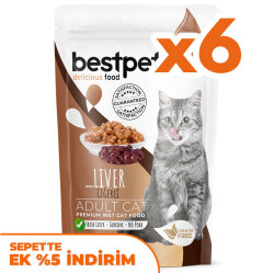 Bestpet Pouch Jelly Ciğerli Kedi Yaş Maması 85 Gr x 6 Adet - Bestpet