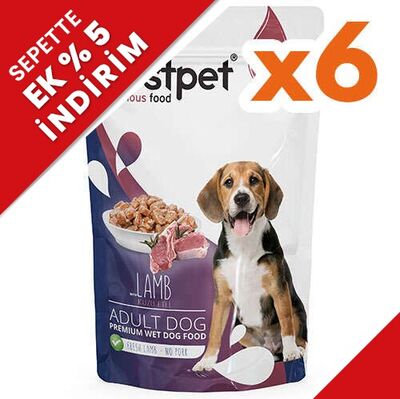 Bestpet Pouch Jelly Kuzu Etli Jöleli Köpek Yaş Maması 100 Gr x 6 Adet - 1
