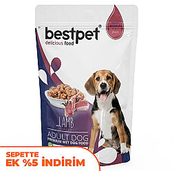 Bestpet Pouch Jelly Kuzu Etli Jöleli Köpek Yaş Maması 100 Gr - Bestpet
