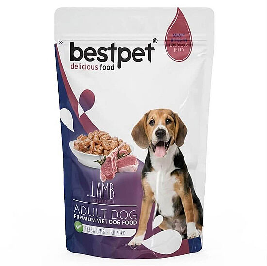 Bestpet Pouch Jelly Kuzu Etli Jöleli Köpek Yaş Maması 100 Gr - 2
