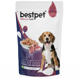 Bestpet - Bestpet Pouch Jelly Kuzu Etli Jöleli Köpek Yaş Maması 100 Gr