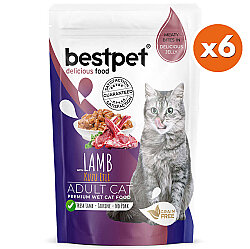 Bestpet Pouch Jelly Kuzu Etli Kedi Yaş Maması 85 Gr x 6 Adet - 2
