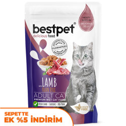 Bestpet Pouch Jelly Kuzu Etli Kedi Yaş Maması 85 Gr - Bestpet