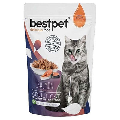 Bestpet Pouch Jelly Somon Balıklı Kedi Yaş Maması 85 Gr