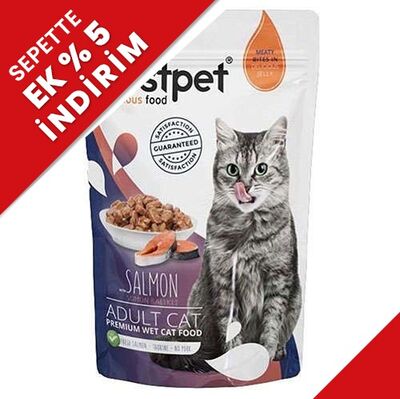 Bestpet Pouch Jelly Somon Balıklı Kedi Yaş Maması 85 Gr