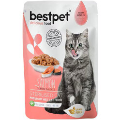 Bestpet Pouch Jelly Sterilised Somon Balıklı Kısırlaştırılmış Kedi Yaş Maması 85 Gr - 2