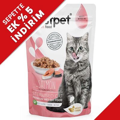 Bestpet Pouch Jelly Sterilised Somon Balıklı Kısırlaştırılmış Kedi Yaş Maması 85 Gr