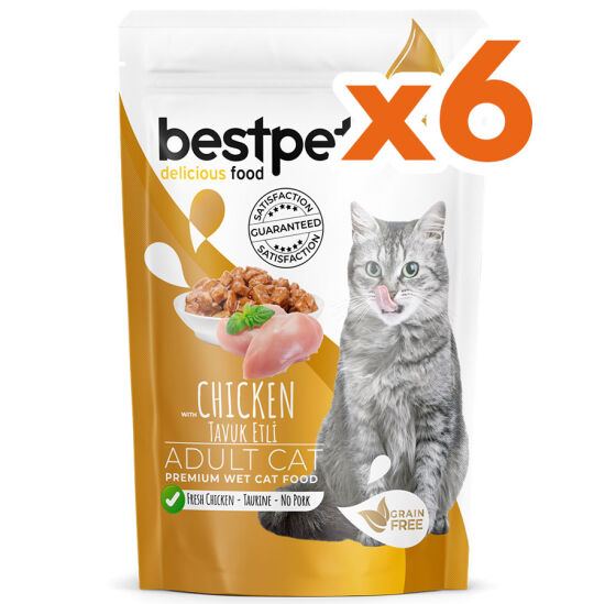 Bestpet Pouch Jelly Tavuk Etli Kedi Yaş Maması 85 Gr x 6 Adet - 2