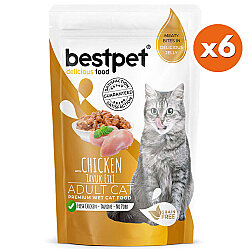 Bestpet Pouch Jelly Tavuk Etli Kedi Yaş Maması 85 Gr x 6 Adet - 2