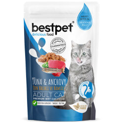 Bestpet Pouch Jelly Ton Balıklı ve Hamsili Kedi Yaş Maması 85 Gr x 6 Adet - 3