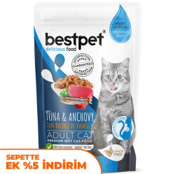 Bestpet Pouch Jelly Ton Balıklı ve Hamsili Kedi Yaş Maması 85 Gr - Bestpet