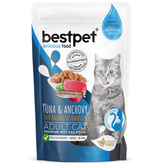 Bestpet Pouch Jelly Ton Balıklı ve Hamsili Kedi Yaş Maması 85 Gr - 2