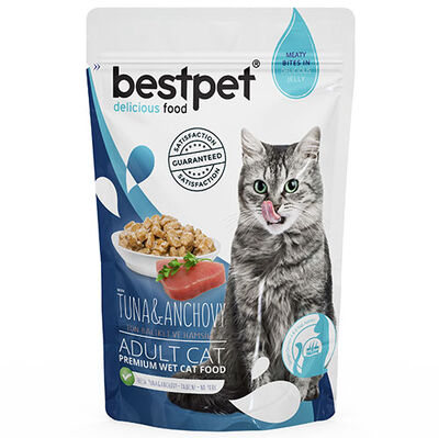 Bestpet Pouch Jelly Ton Balıklı ve Hamsili Kedi Yaş Maması 85 Gr