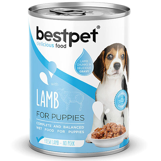 Bestpet Puppy Kuzu Etli Parça Etli ve Jöleli Yavru Köpek Konservesi 400 Gr x 6 Adet - 3