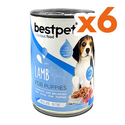 Bestpet - Bestpet Puppy Kuzu Etli Parça Etli ve Jöleli Yavru Köpek Konservesi 400 Gr x 6 Adet