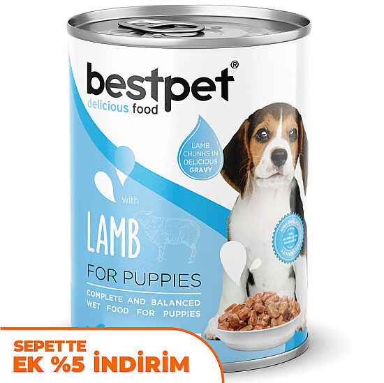 Bestpet Puppy Kuzu Etli Parça Etli ve Jöleli Yavru Köpek Konservesi 400 Gr - 1