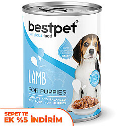 Bestpet Puppy Kuzu Etli Parça Etli ve Jöleli Yavru Köpek Konservesi 400 Gr - Bestpet