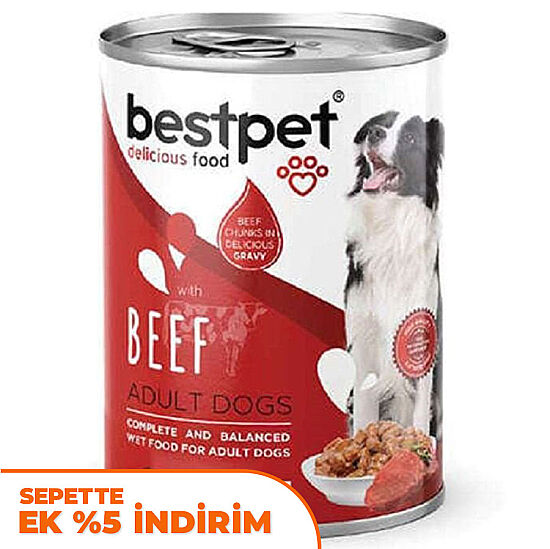 Bestpet Sığır Etli Parça Etli ve Soslu Köpek Konservesi 400 Gr x 6 Adet - 2