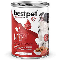 Bestpet Sığır Etli Parça Etli ve Soslu Köpek Konservesi 400 Gr x 6 Adet - 3