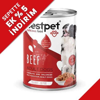 Bestpet Sığır Etli Parça Etli ve Soslu Köpek Konservesi 400 Gr - 1