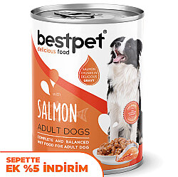 Bestpet Somonlu Parça Etli ve Soslu Köpek Konservesi 400 Gr x 6 Adet - 2
