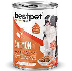 Bestpet Somonlu Parça Etli ve Soslu Köpek Konservesi 400 Gr x 6 Adet - 3