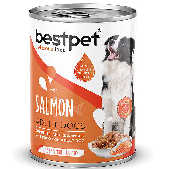 Bestpet Somonlu Parça Etli ve Soslu Köpek Konservesi 400 Gr x 6 Adet - 3