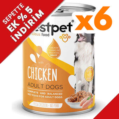 Bestpet Tavuk Etli Parça Etli ve Jöleli Köpek Konservesi 400 Gr x 6 Adet - 1