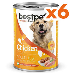 Bestpet - Bestpet Tavuk Etli Parça Etli ve Jöleli Köpek Konservesi 400 Gr x 6 Adet