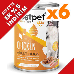 Bestpet - Bestpet Tavuk Etli Parça Etli ve Jöleli Köpek Konservesi 400 Gr x 6 Adet