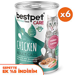 Bestpet Tavuk Parça Etli ve Soslu Yetişkin Kedi Konservesi 400 Gr x 6 Adet - Bestpet