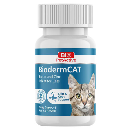 Bio Pet Active Bio Derm Biotin and Zinc Tablets For Cats 30 Gr. - 100 Tablets - 1
