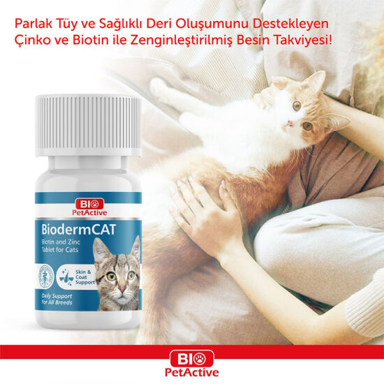 Bio Pet Active Bio Derm Biotin and Zinc Tablets For Cats 30 Gr. - 100 Tablets - 3